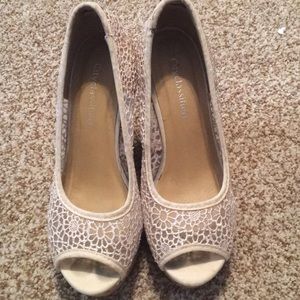 White Lace Wedges